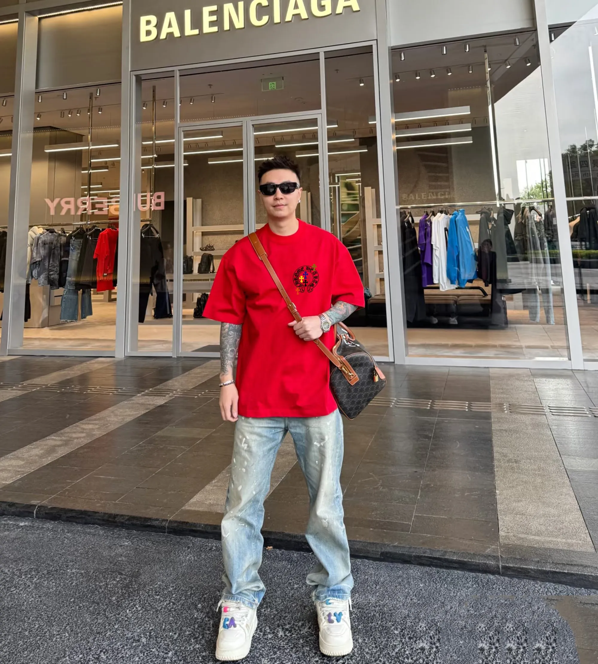 🅿️190 Croxin 02025 new printed trendy brand short-sleeved T-shirt with letter pattern, whether it is T-shirt or sweatshirt, it is a hot item every year. The fabric is made of exclusive custom-dyed 250g Solona cotton. Comfortable 🐎🐎Size: S-XXL white black red